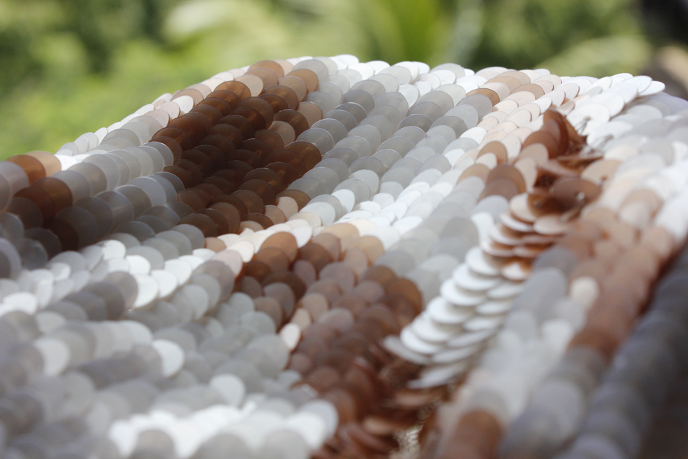 White and brown ombre sequin layers embroidery — Imroz Fashions